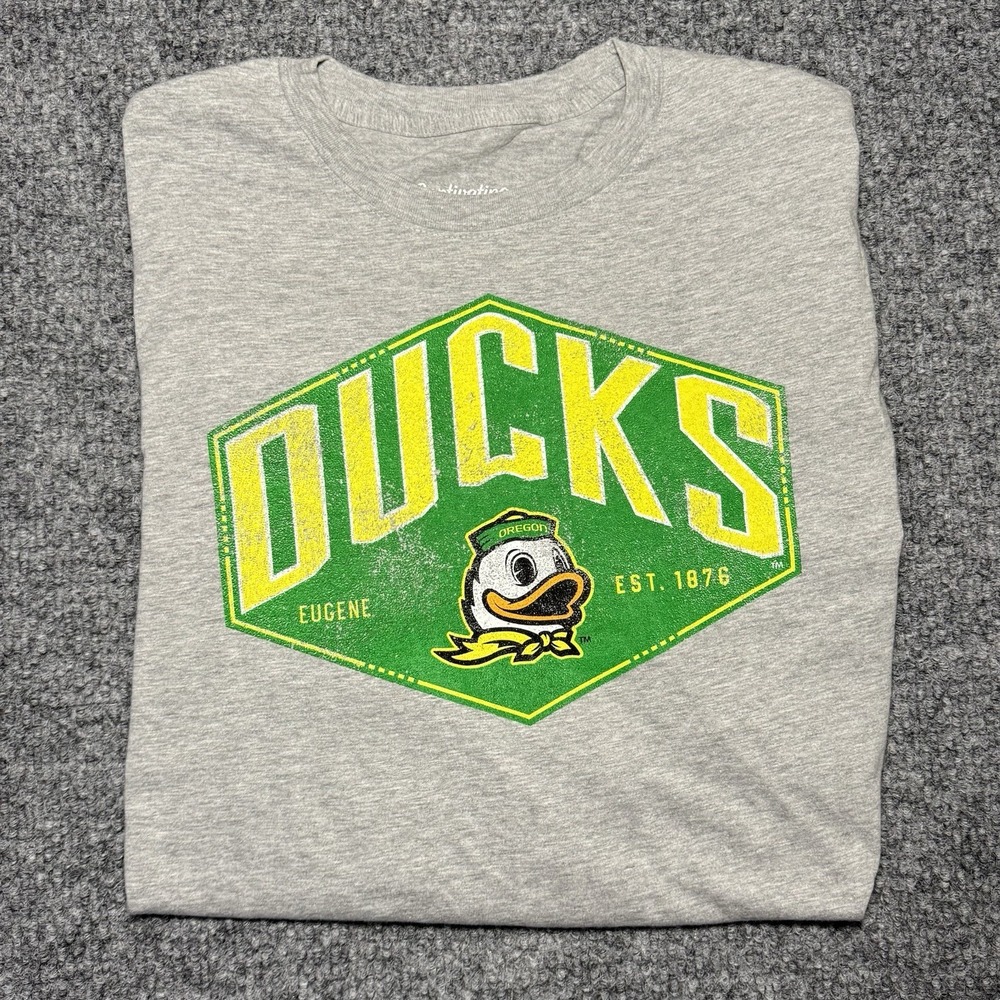 University Of Oregon Ducks Shirt NCAA Football Long‎ Sleeve Gray Size Large NWT